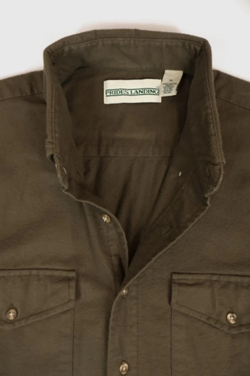 Vintage Brown Flannel Button-Down Shirt