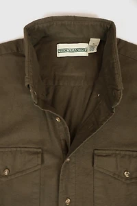 Vintage Brown Flannel Button-Down Shirt