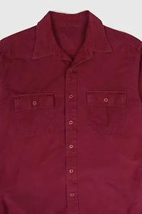 Vintage Red Flannel Button-Down Shirt
