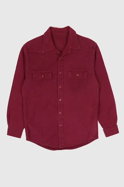 Vintage Red Flannel Button-Down Shirt