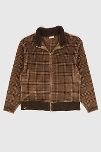 Vintage Plaid Full Zip Fleece Jacket