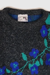 Vintage Flower Pattern Sweater