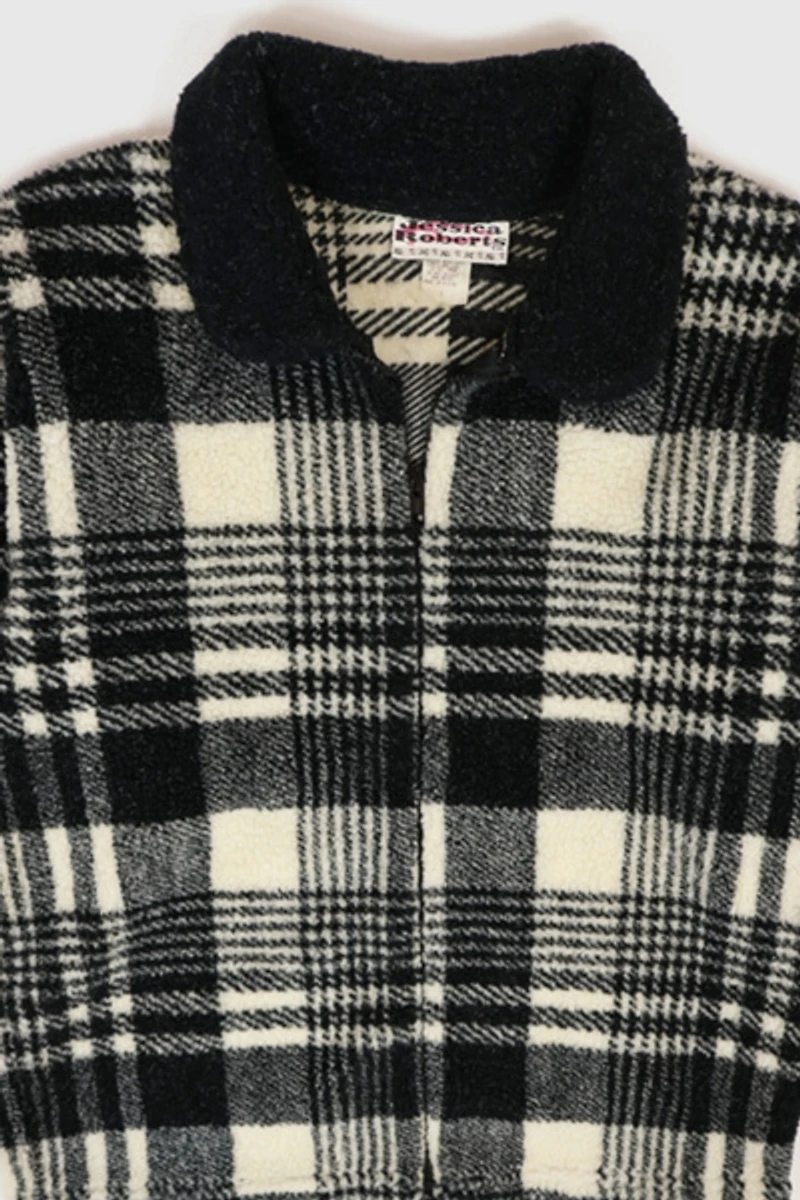 Vintage Plaid Full Zip Fleece Jacket