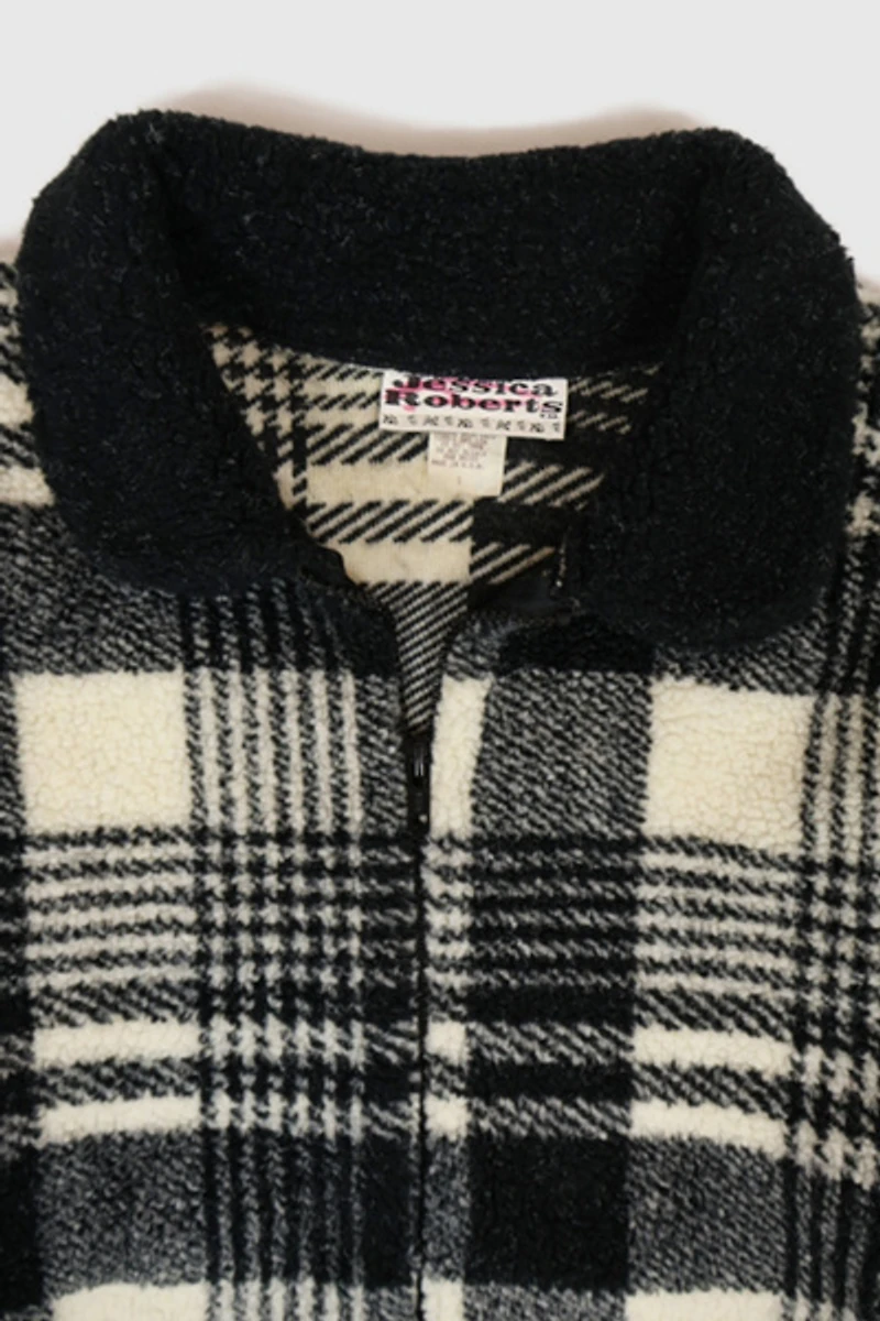 Vintage Plaid Full Zip Fleece Jacket