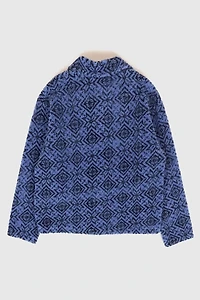 Vintage Blue Pattern Fleece Jacket