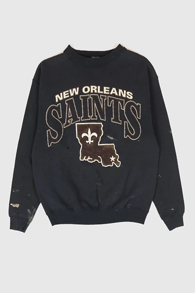 Vintage Paint Splattered Distressed New Orleans Saints Crewneck