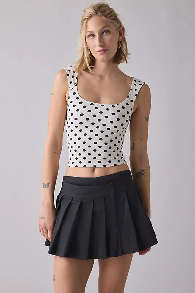 UO Pretty Pleats Wrap V-Waist Mini Skort