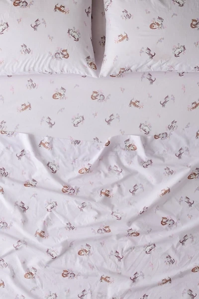 Vintage-Style Kitties Patterned Sheet Set