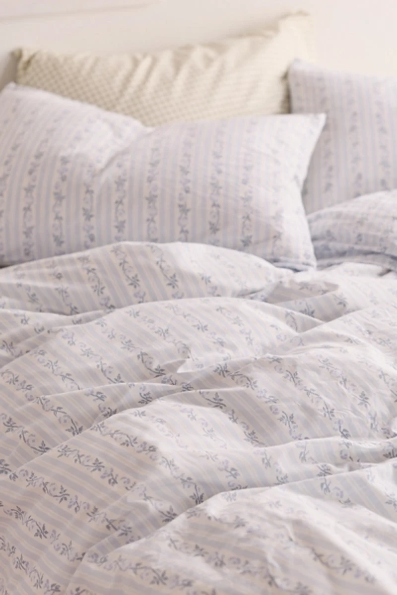 Francis Floral Stripe Duvet Cover Set