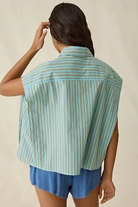 BDG Mind Over Muscle Sleeveless Oversized Button-Down Shirt