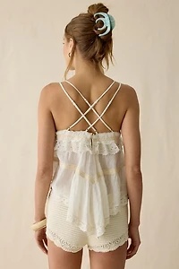 Kimchi Blue Evie Shell Embellished Lace Trim Babydoll Cami