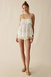 Kimchi Blue Evie Shell Embellished Lace Trim Babydoll Cami