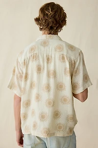 UO Summer Pattern Camp Collar Short Sleeve Shirt