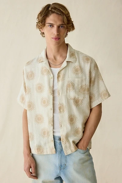 UO Summer Pattern Camp Collar Short Sleeve Shirt