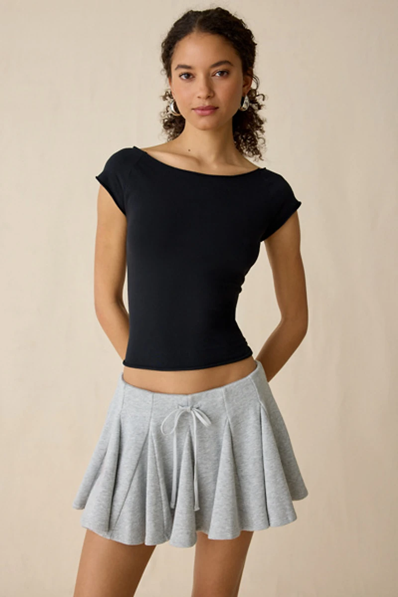 Kimchi Blue Nessa Godet Pleated Sweat Mini Skort
