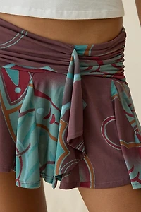 UO Surf And Sand Asymmetric Ruffle Mini Skirt