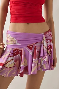 UO Surf And Sand Asymmetric Ruffle Mini Skirt