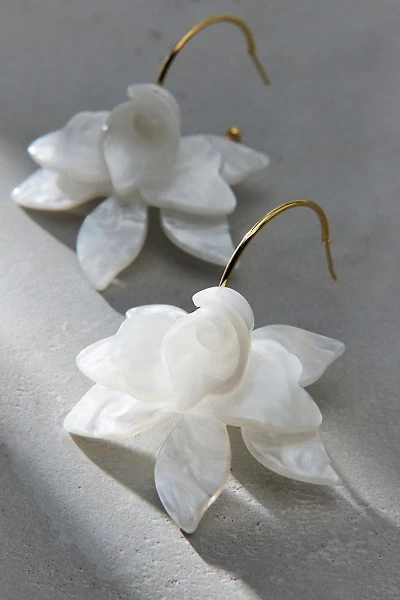 Juno Bloom Flower Hoop Earrings