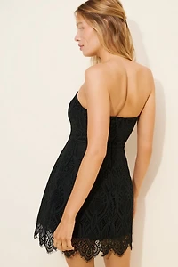 Lulu's Ines Lace Caged Mini Dress