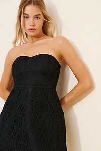 Lulu's Ines Lace Caged Mini Dress