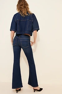 JUST BLACK DENIM Low-Rise Thicker Stitch Bootcut Jeans