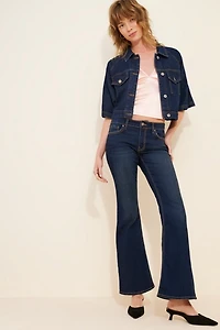 JUST BLACK DENIM Low-Rise Thicker Stitch Bootcut Jeans