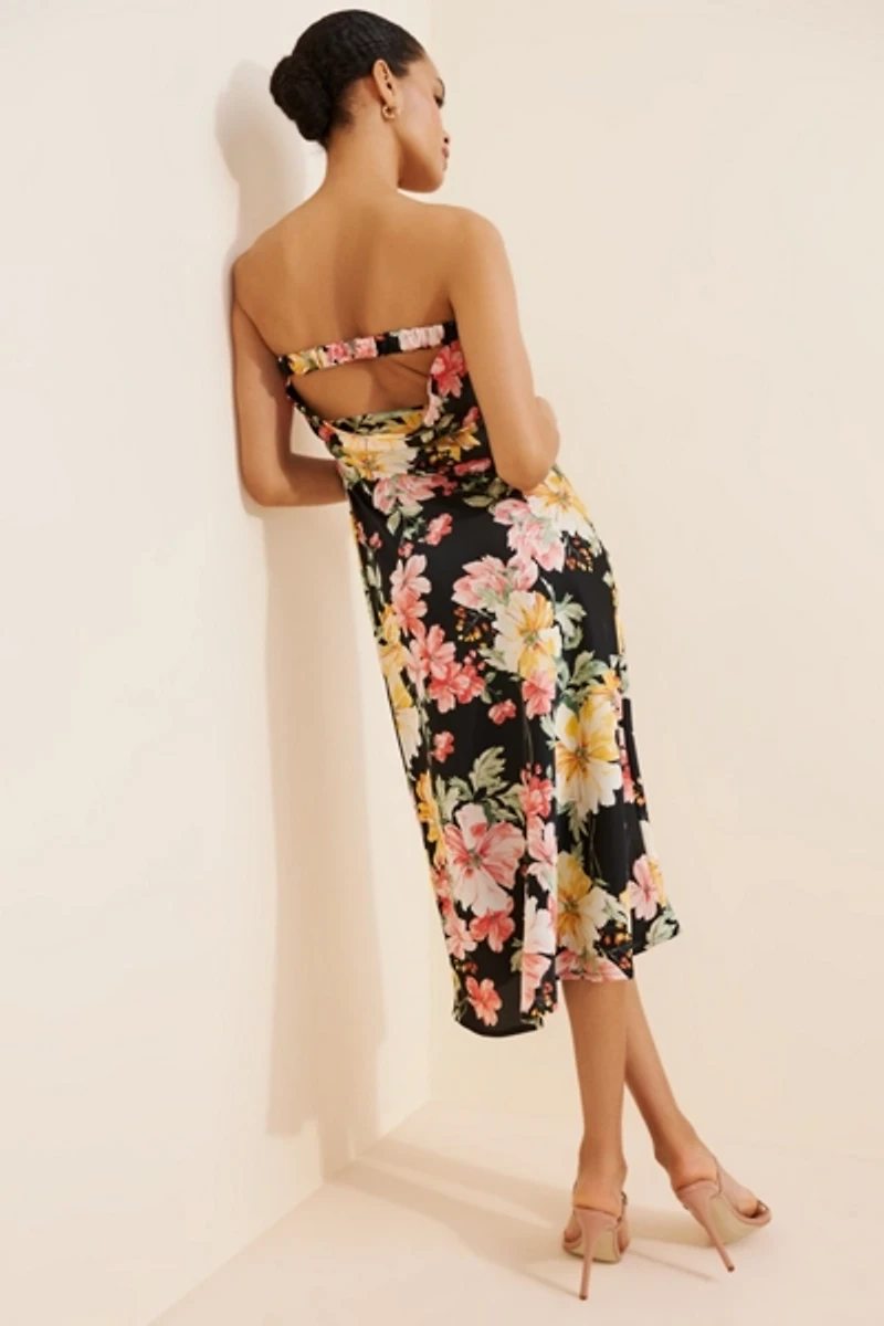 Lulu's Aire Strapless Midi Dress