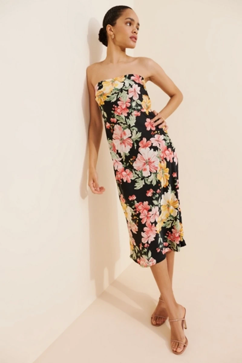 Lulu's Aire Strapless Midi Dress