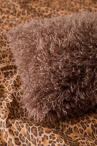 Dakota Shaggy Faux Fur Jacquard Throw Pillow