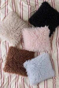 Dakota Shaggy Faux Fur Jacquard Throw Pillow