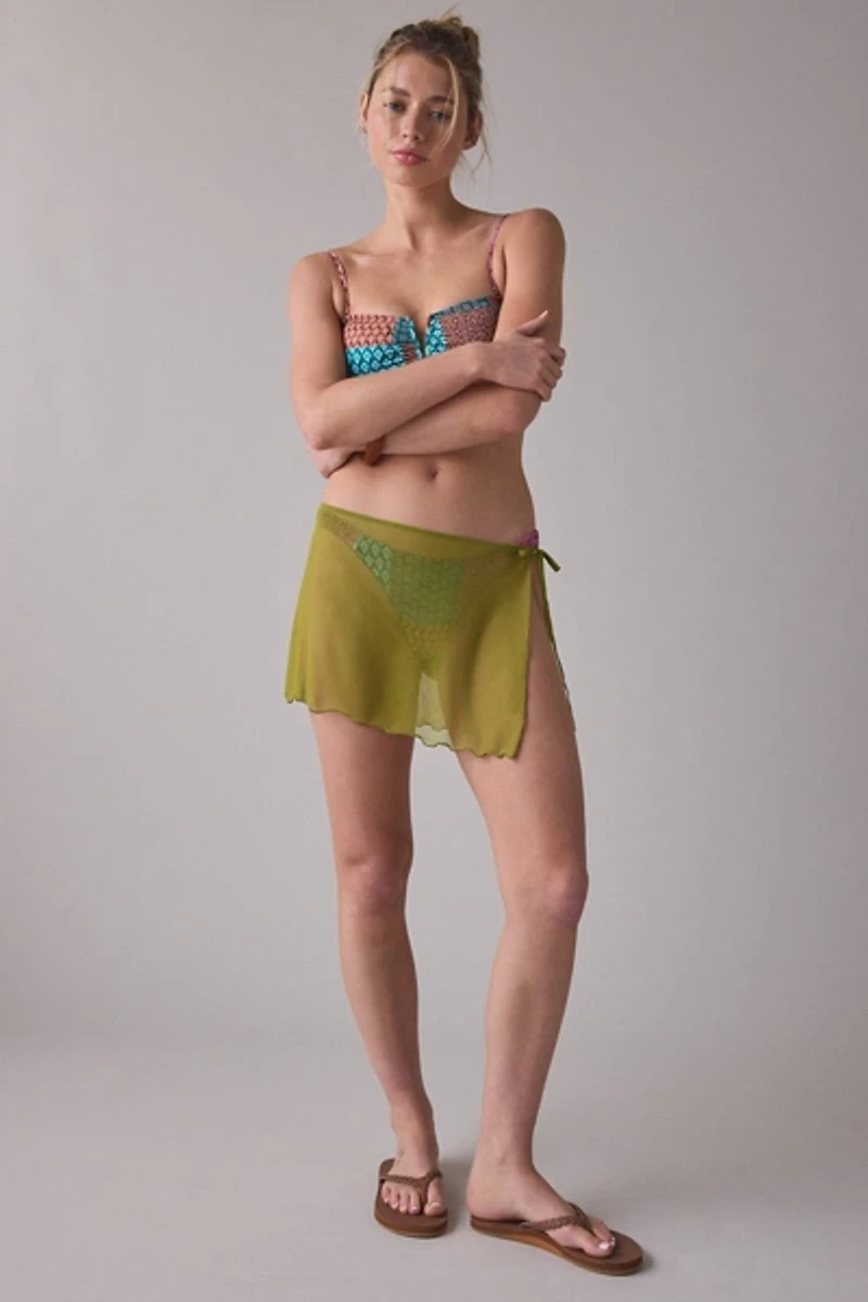 UO Got It Covered Sheer Mesh Lettuce Edge Sarong