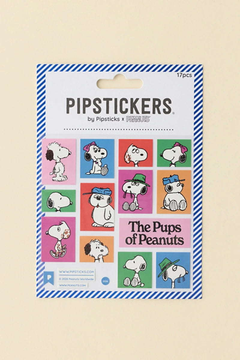 PIPSTICKS Peanuts The Pups Of Peanuts Sticker Set