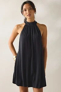 UO High Neck Halter Bubble Mini Dress