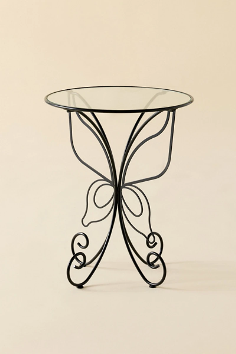 Lainey Butterfly Sculptural Iron Side Table