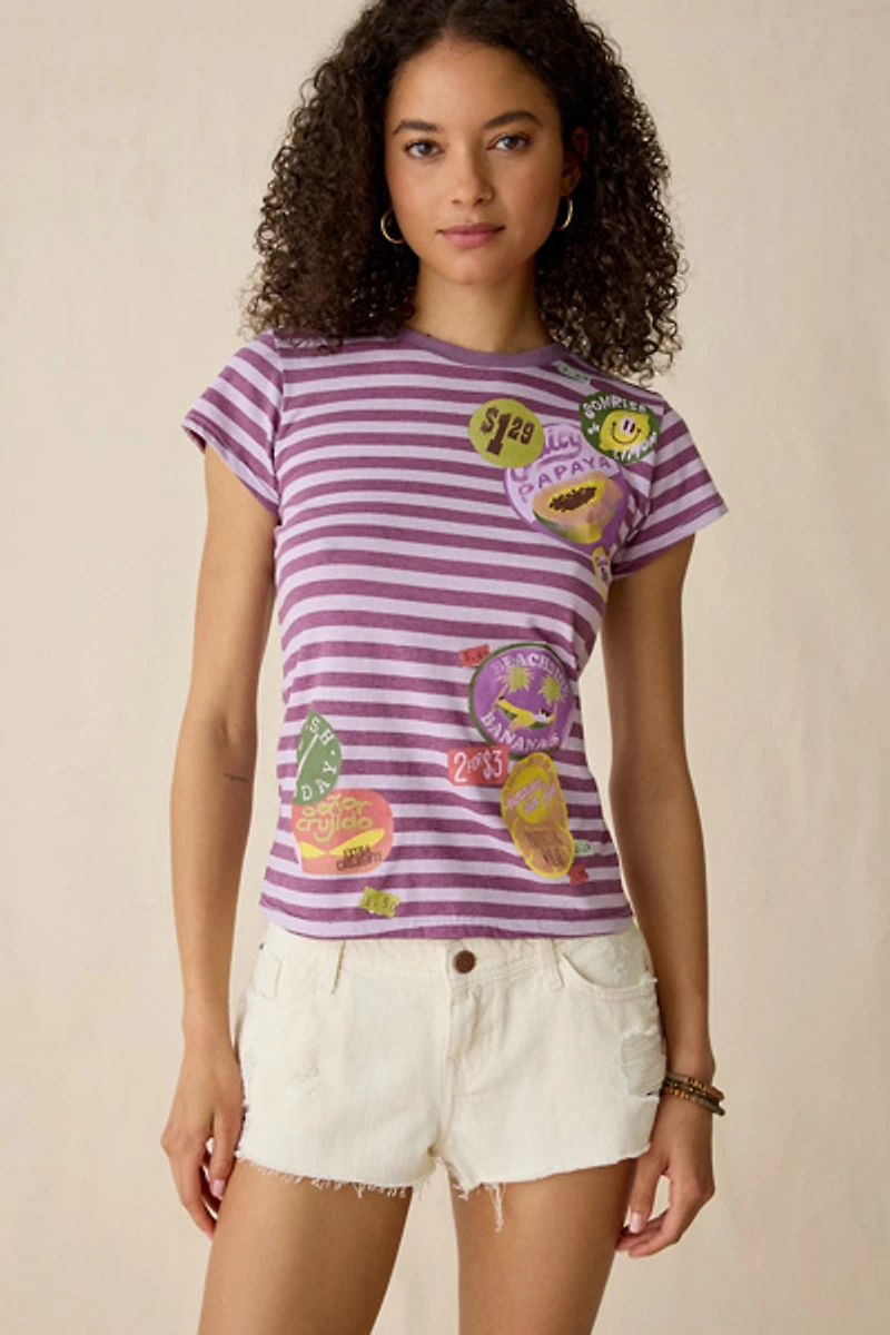 BDG Fruit Sticker Graphic Short Sleeve Spill The Tee