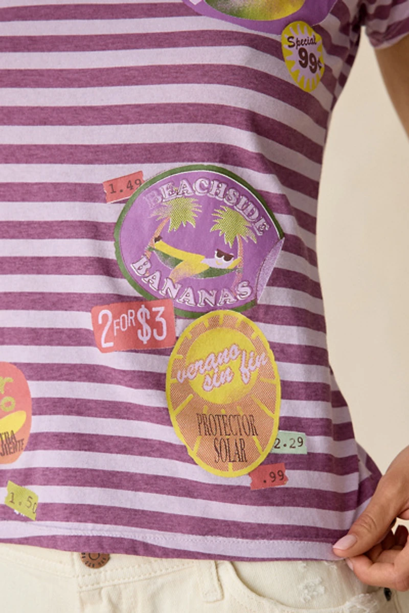 BDG Fruit Sticker Graphic Short Sleeve Spill The Tee