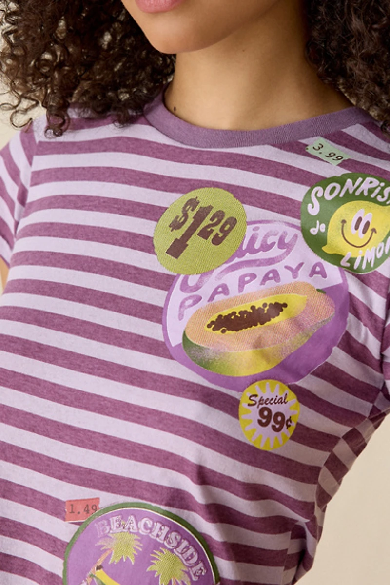 BDG Fruit Sticker Graphic Short Sleeve Spill The Tee