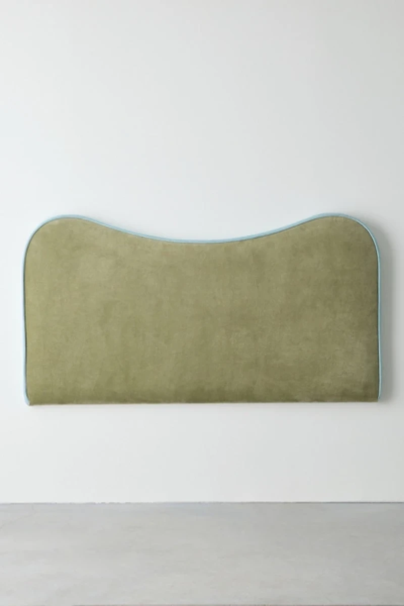Jane Piped Velvet Upholstered Floating Headboard