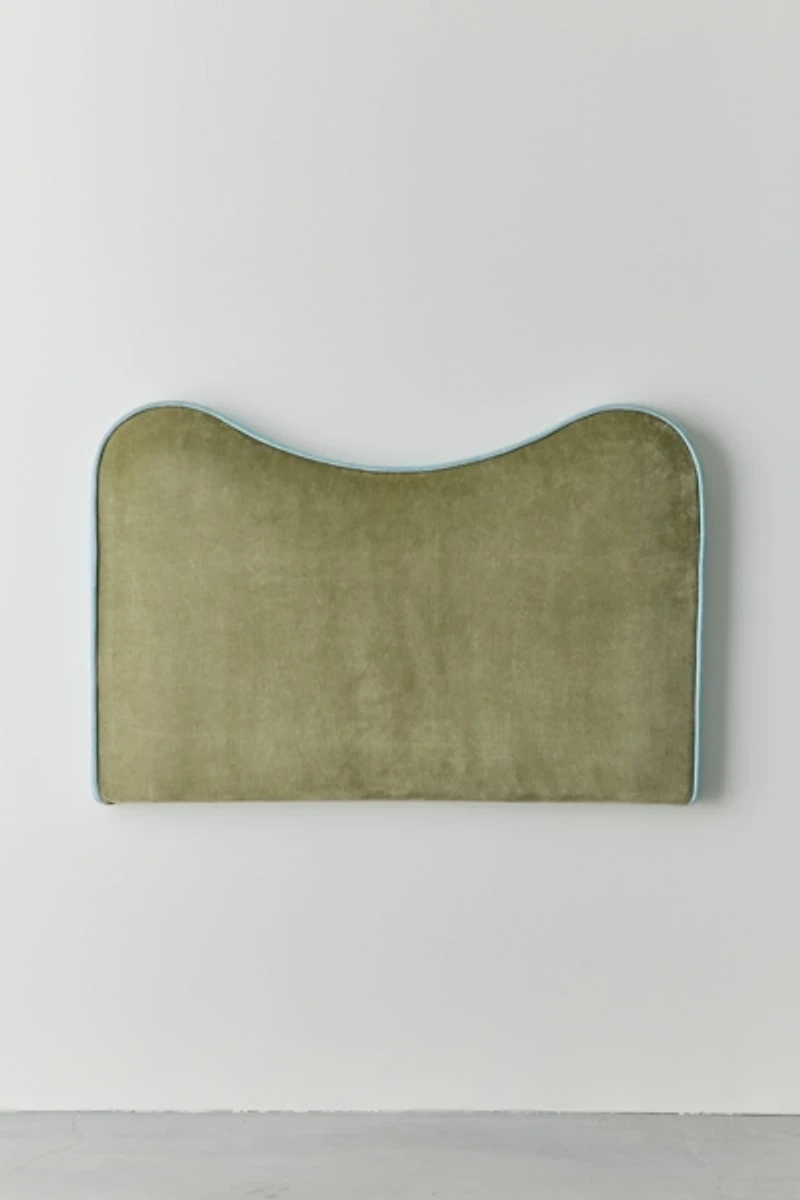 Jane Piped Velvet Upholstered Floating Headboard