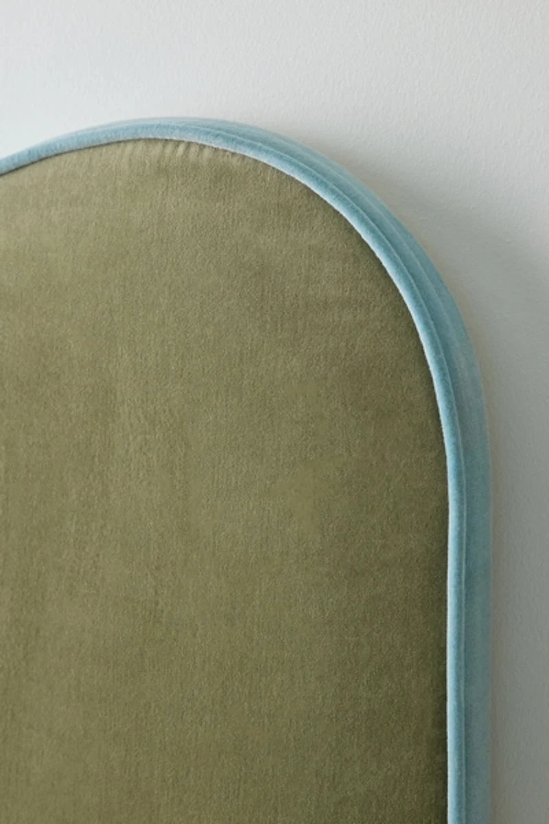 Jane Piped Velvet Upholstered Floating Headboard