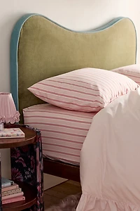 Jane Piped Velvet Upholstered Floating Headboard