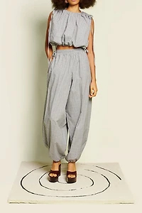 Ghospell Kemi Ruched Tie Balloon Top