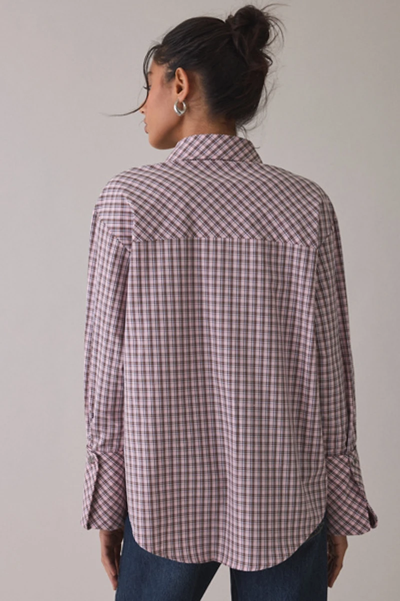 Ghospell Zeynab Check Oversized Shirt