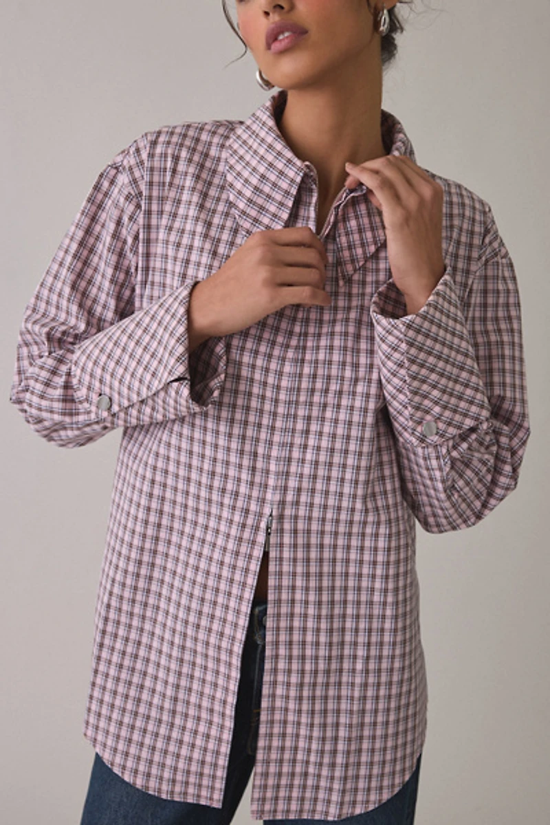 Ghospell Zeynab Check Oversized Shirt