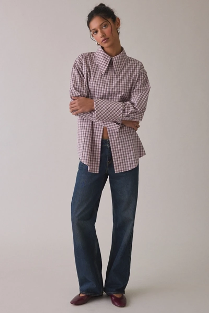 Ghospell Zeynab Check Oversized Shirt