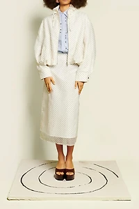 Ghospell Spira Polka Dot Midi Skirt