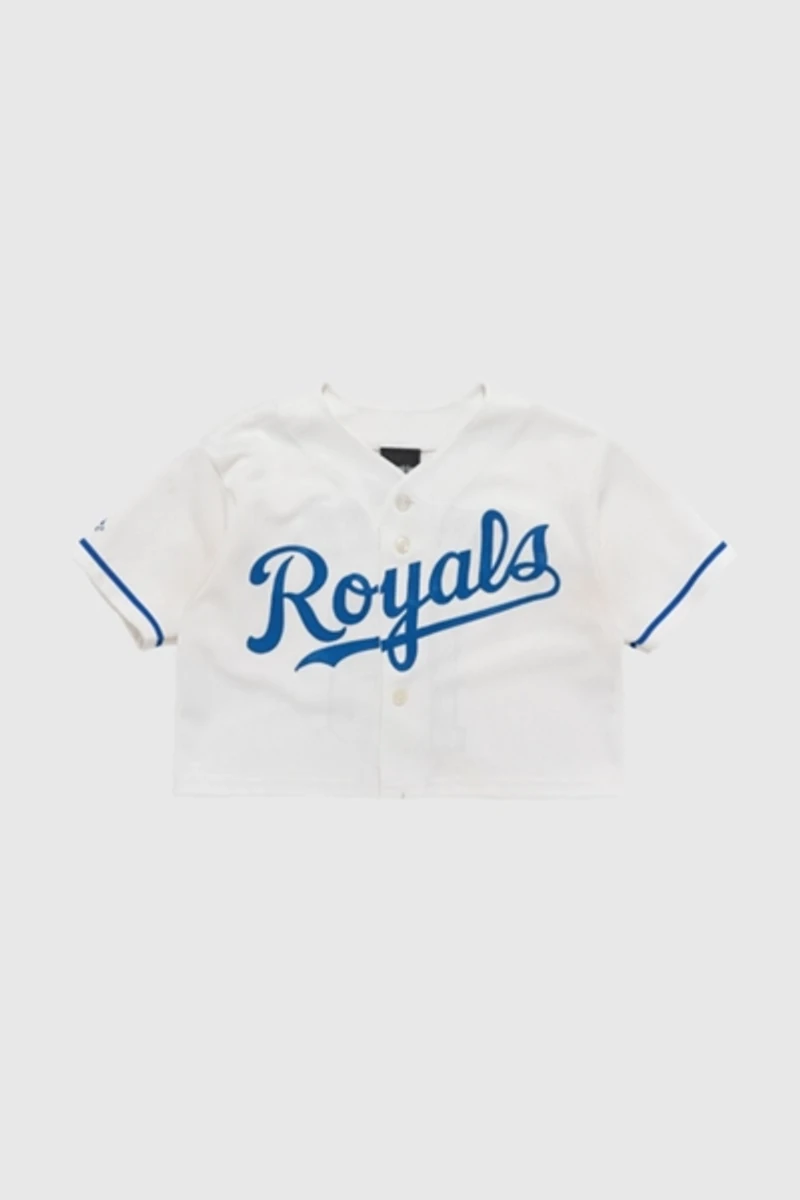 Frankie Collective Rework Kansas City Royals Crop Baseball Jersey
