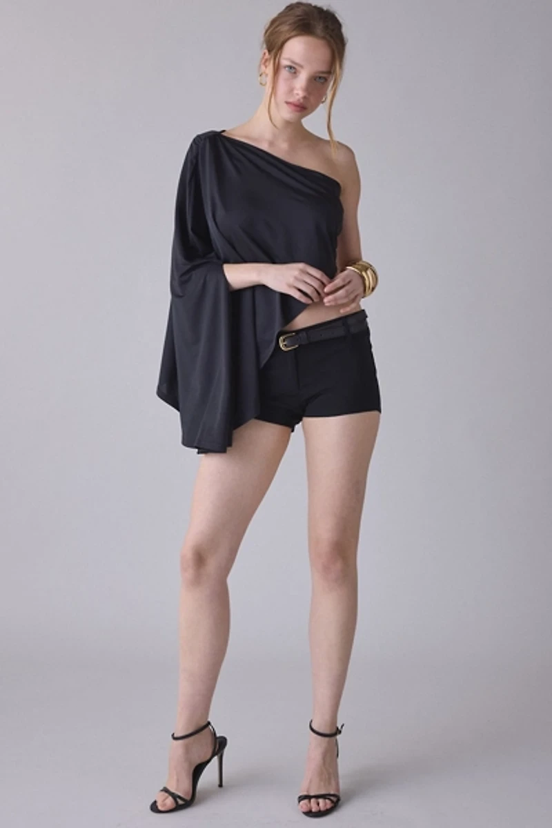 Lioness Reborn Ruched Asymmetric Poncho