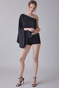 Lioness Reborn Ruched Asymmetric Poncho