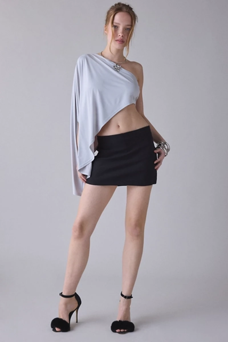 Lioness Reborn Ruched Asymmetric Poncho